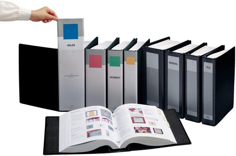 ITOYA ProFolio by , SpringPost Binder - 5 Interchangeable Color-Coded Spines and 5 Tabbed Dividers , 2" Paper Capacity - Image 4